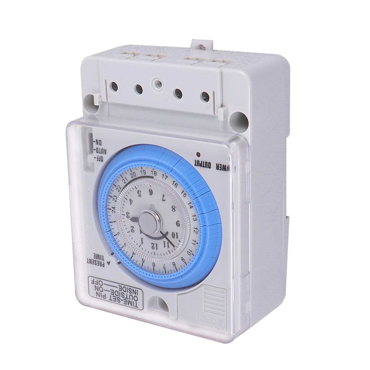 HOMSFOU Zeitmechan Mechanischer Zeitschalter 12 Volt Zeitschaltuhr Mechanischer Küchentimer Industrie-Timer Elektrischer Zeitschalter Intervall-Timer 12-Volt-Timer Timer-licht Groß Weiß