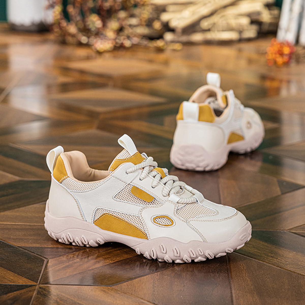 Zapatillas Mujer Punta Redonda Cordones Malla Ligeras Casuales Viaje Campus Vacaciones Caminata Exterior
