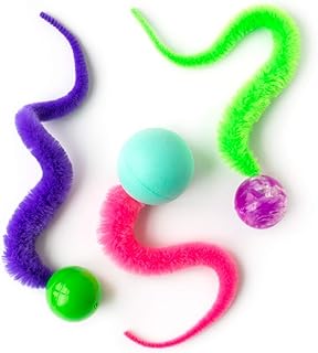 Dezi & Roo Wiggly Ball Assorted Variety - 3pk - Fun Cat Toys - Toy Balls for Indoor Cats - Designed by a Feline Vet - Made in USA