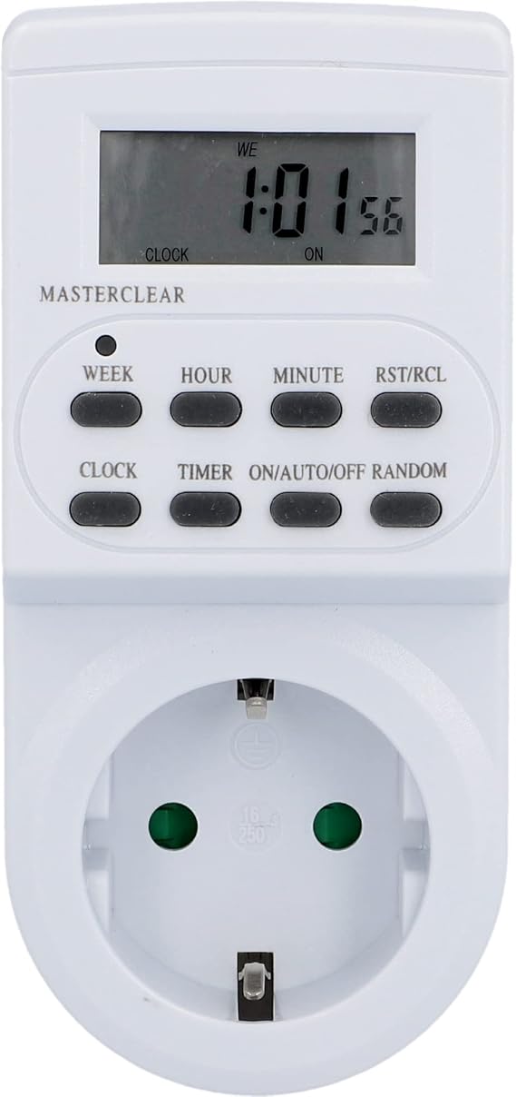UNITEC Digital Weekly Timer for Indoor Use Daily and Weekly Programming LCD Display White