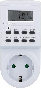 UNITEC Digital Weekly Timer for Indoor Use Daily and Weekly Programming LCD Display White