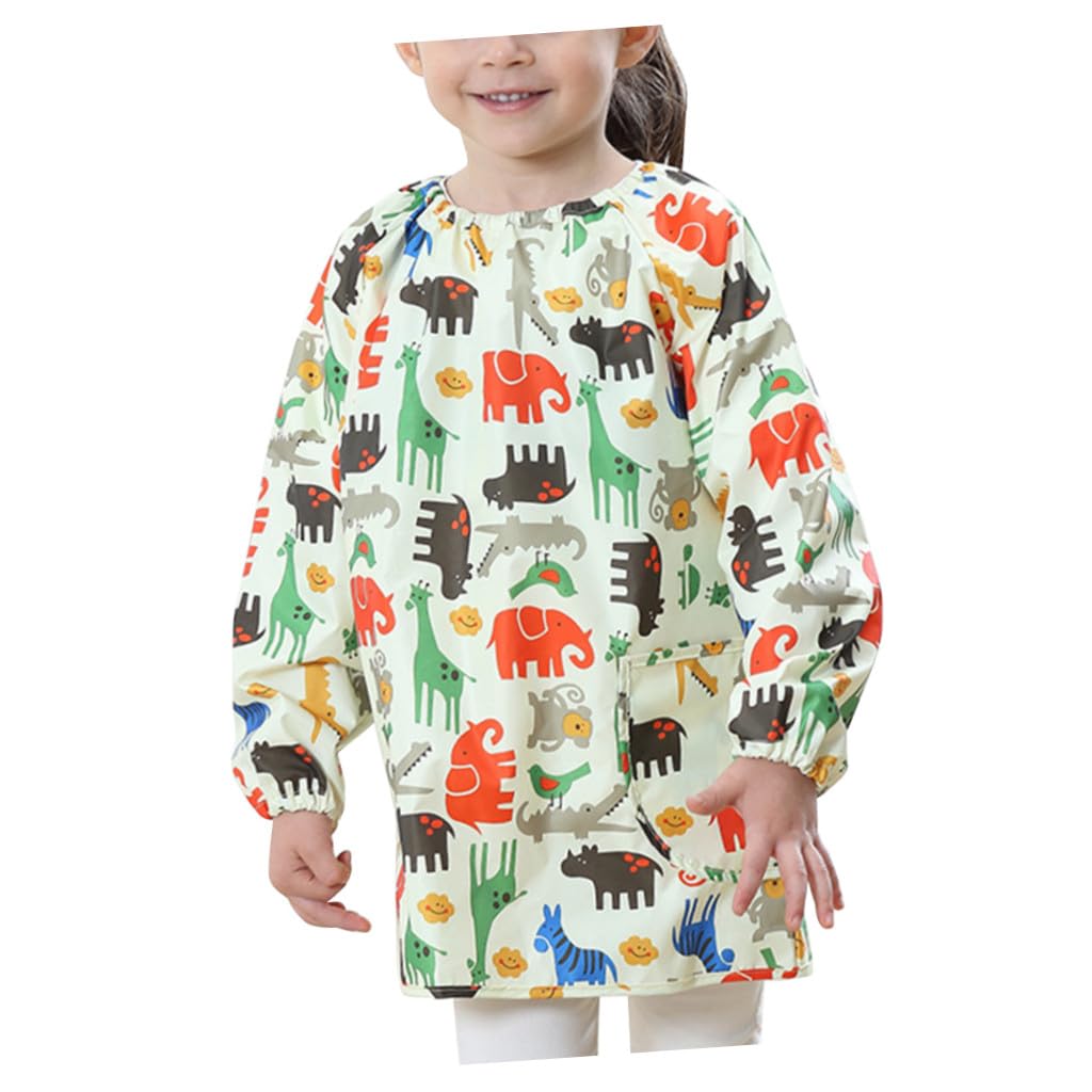 Gatuida Blouse D'artiste Imperméable Jaune pour Garçon et Filles Manches Longues en Polyester, Protection des Vêtements pour Peinture et Activités Artistiques