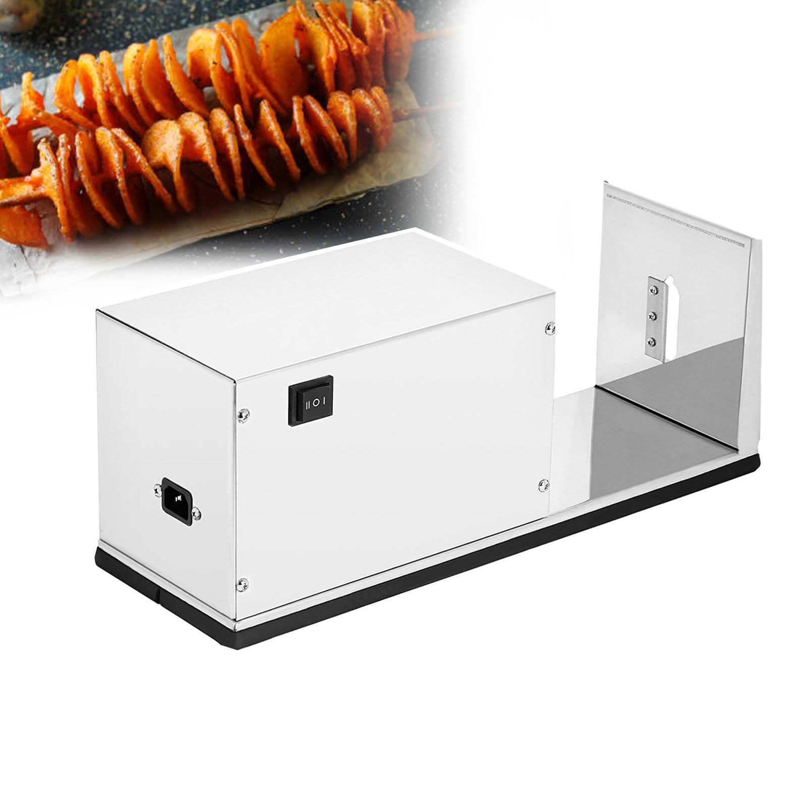 AYCDL Commercial Potato Slicer Electric, Electric Tornado Potatoes Spiral Cutter, French Fry Machine Stainless Steel with Switch Control