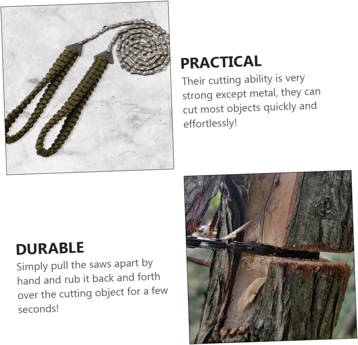 1pc Rope Sawing Chain Portable Outdoor for Camping Hiking Construction for Easy Cutting