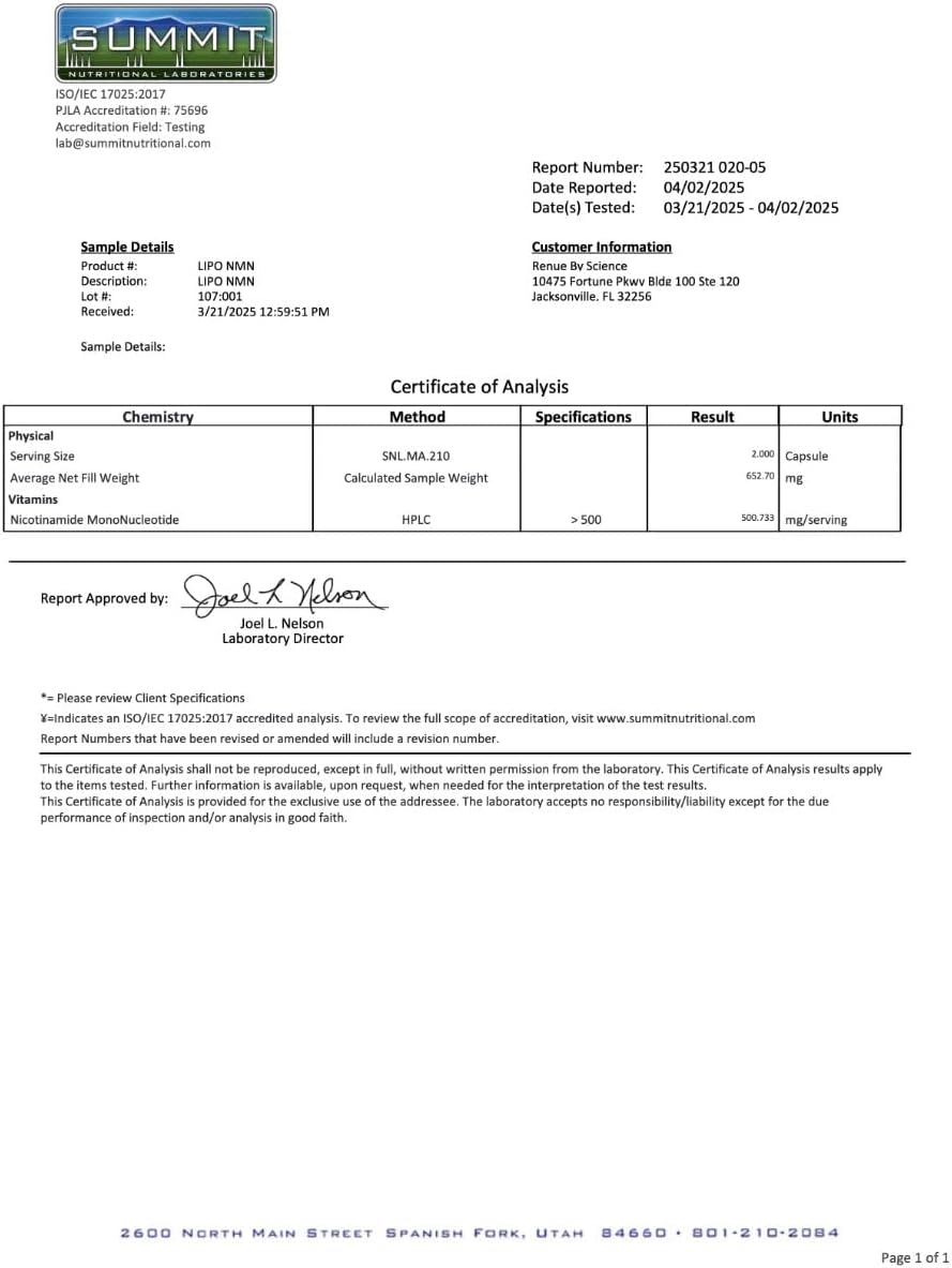 Renue By Science NMN Supplement | 90 Liposomal NMN Capsules - 250mg NMN Nicotinamide Mononucleotide per Serving | Bioavailable Formula for Increased Absorption | Manufactured in The USA - Image 4