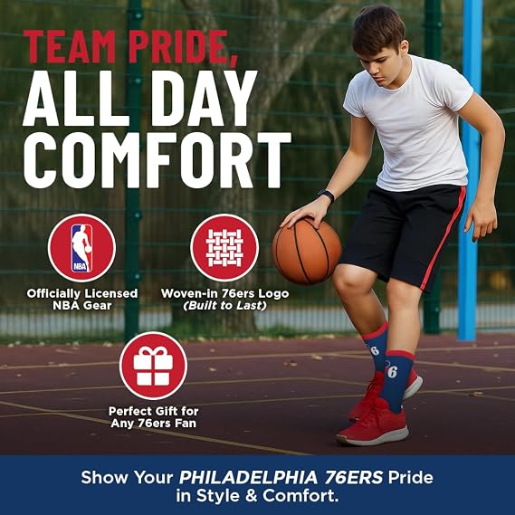For Bare Feet NBA Unisex Nba Mvp Crew Sock