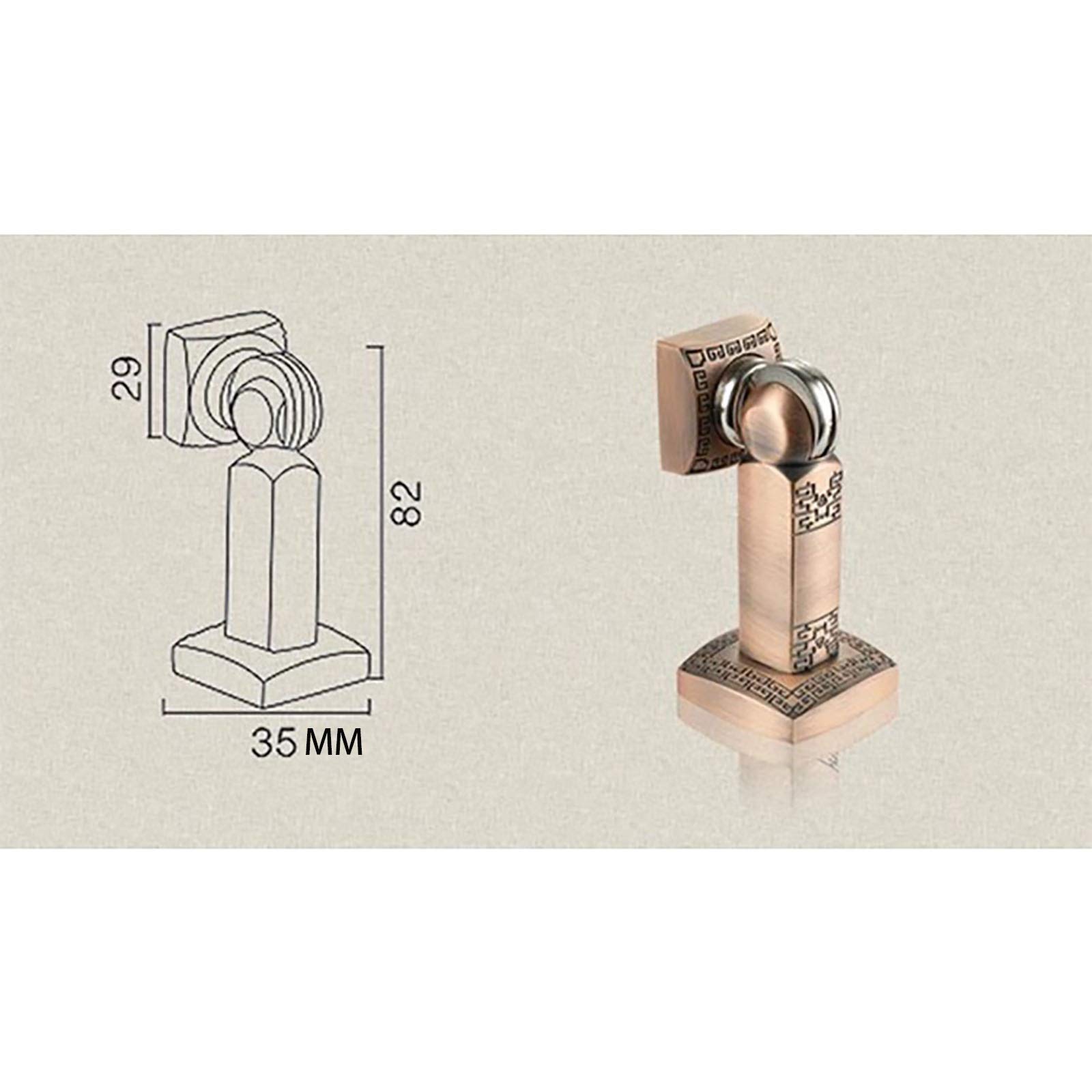 Tope de Puerta Magnético Tope de puerta succión doble propósito for el hogar y baño para Puertas interiores(Red bronze)