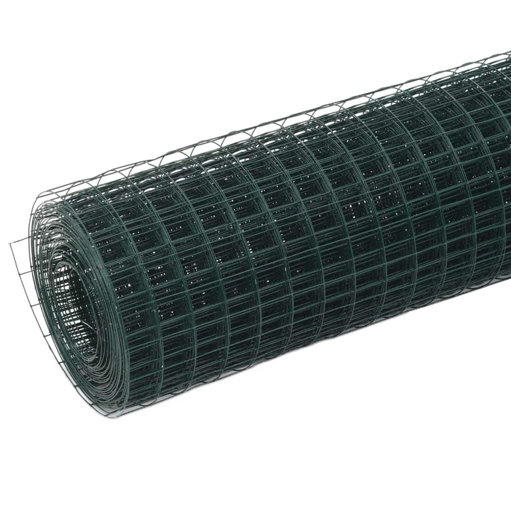 Alambrada de gallinero Acero Revestimiento PVC Verde 25x1,5 m, Valla Jardin, Malla Metalica, Vallas Metalicas, Vallas De Obra, Rejilla Metalica, Alambre De Espino - 143635