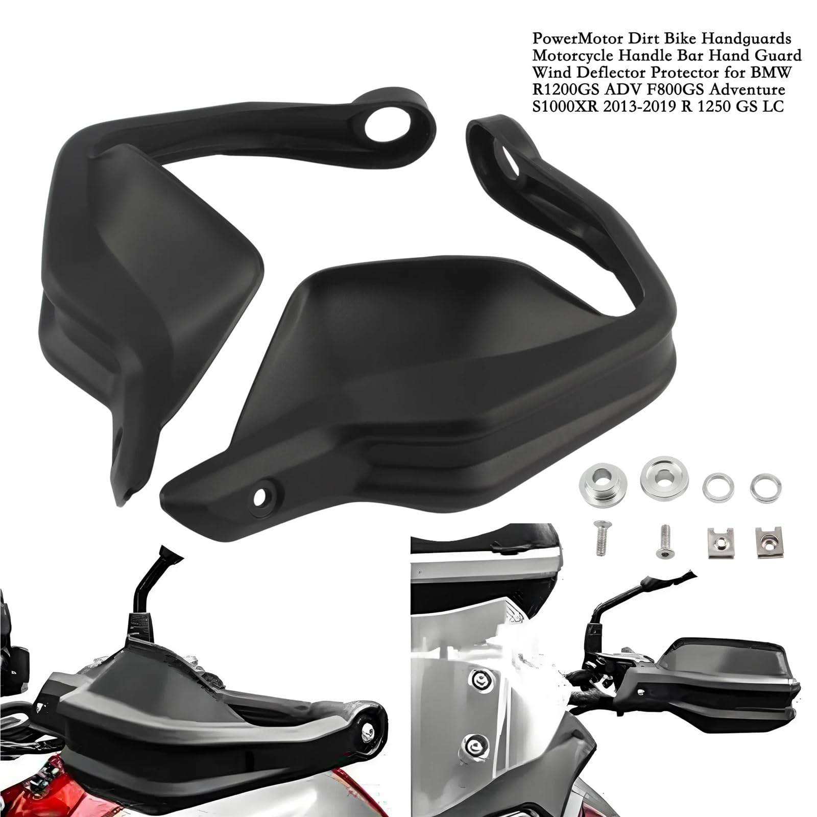 osłona dłoni motocykla Pasuje do BMW R1200GS LC F800GS F750GS F850GS F900R/XR S1000XR R1250GS DirtBike Supermoto części jelca tarcza(Black Clear Set)