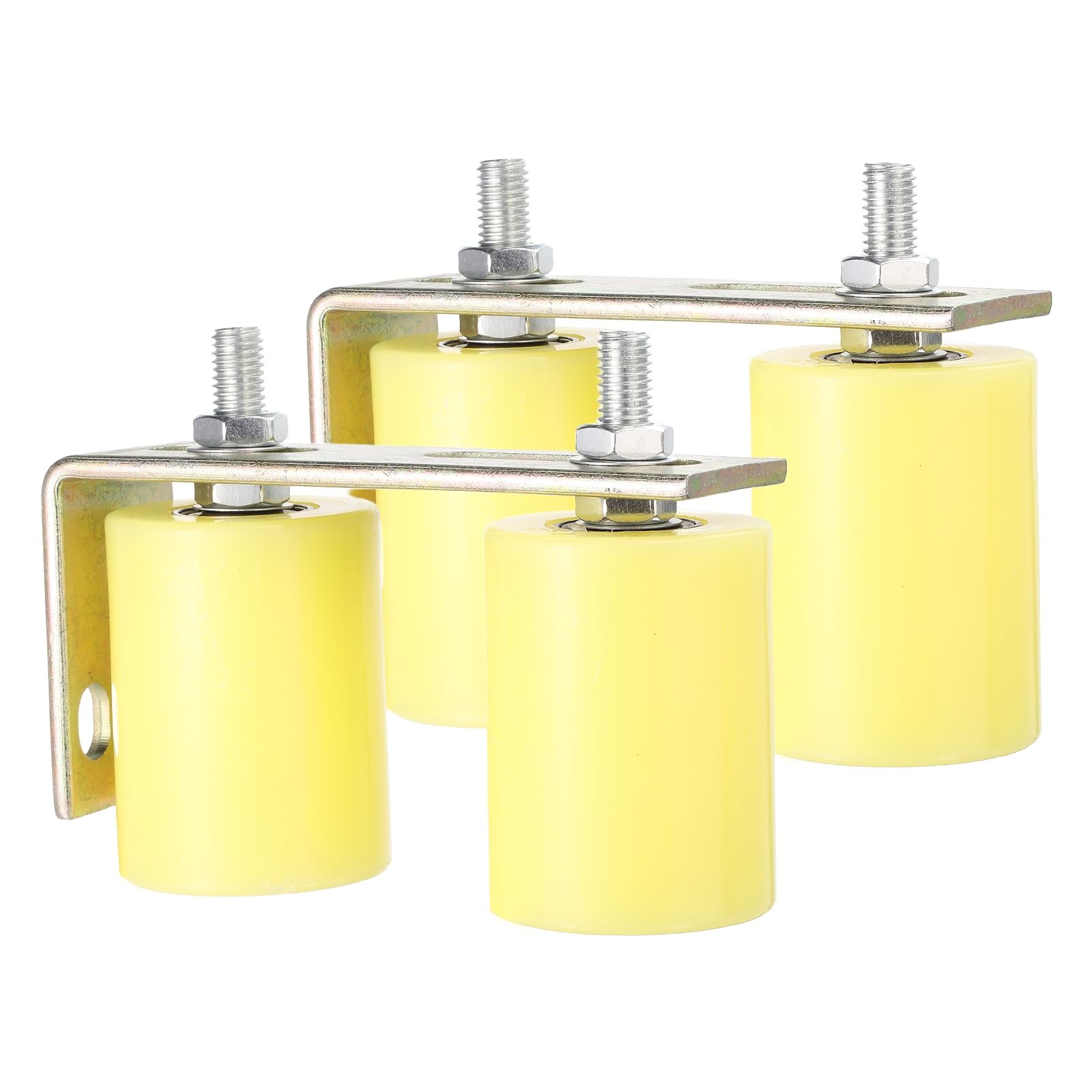 Rouleau de guidage pour portail coulissant en nylon lot de 2 galets avec support en L