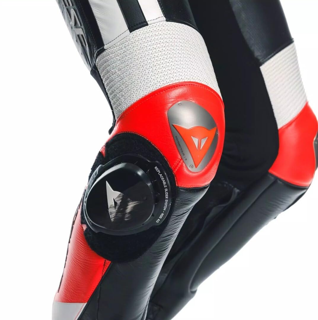 Dainese Mugello 3 D-Air perforowany 1-częściowy skórzany kombinezon motocyklowy, czarny/czerwony/biały, 60