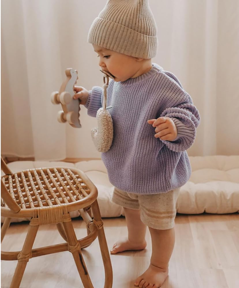 Toddler Baby Boys Girls Knitted Sweater Warm Soild Pullover Top Autumn Winter Outfits - Image 3