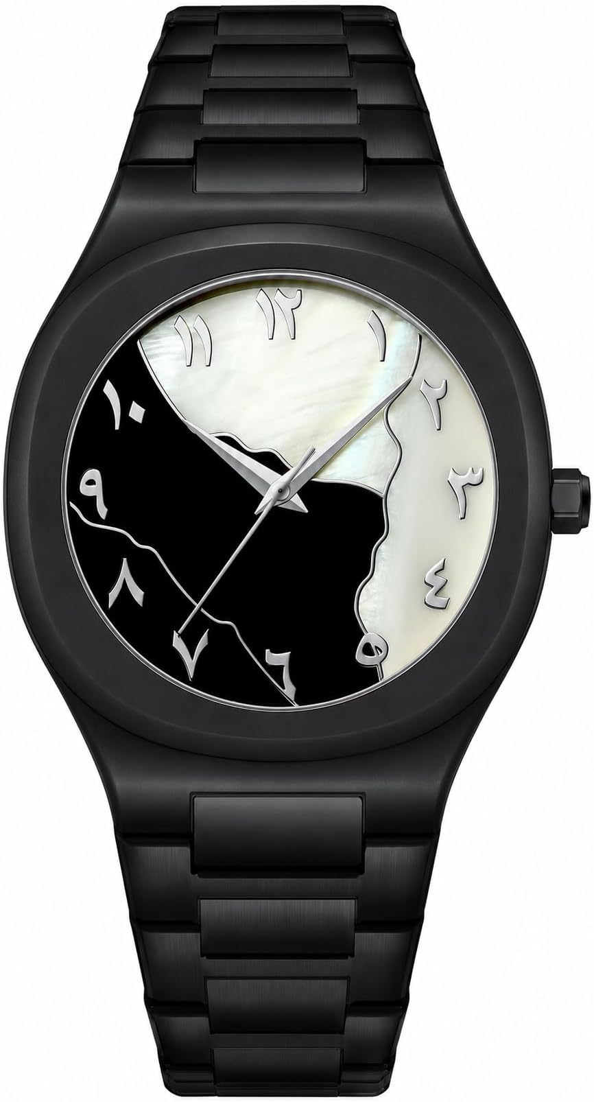 Fashion Men's Quartz Watch with Middle Eastern Arabic Numeral Dial Design Stylish Stainless Steel Waterproof Business Casual Wristwatch