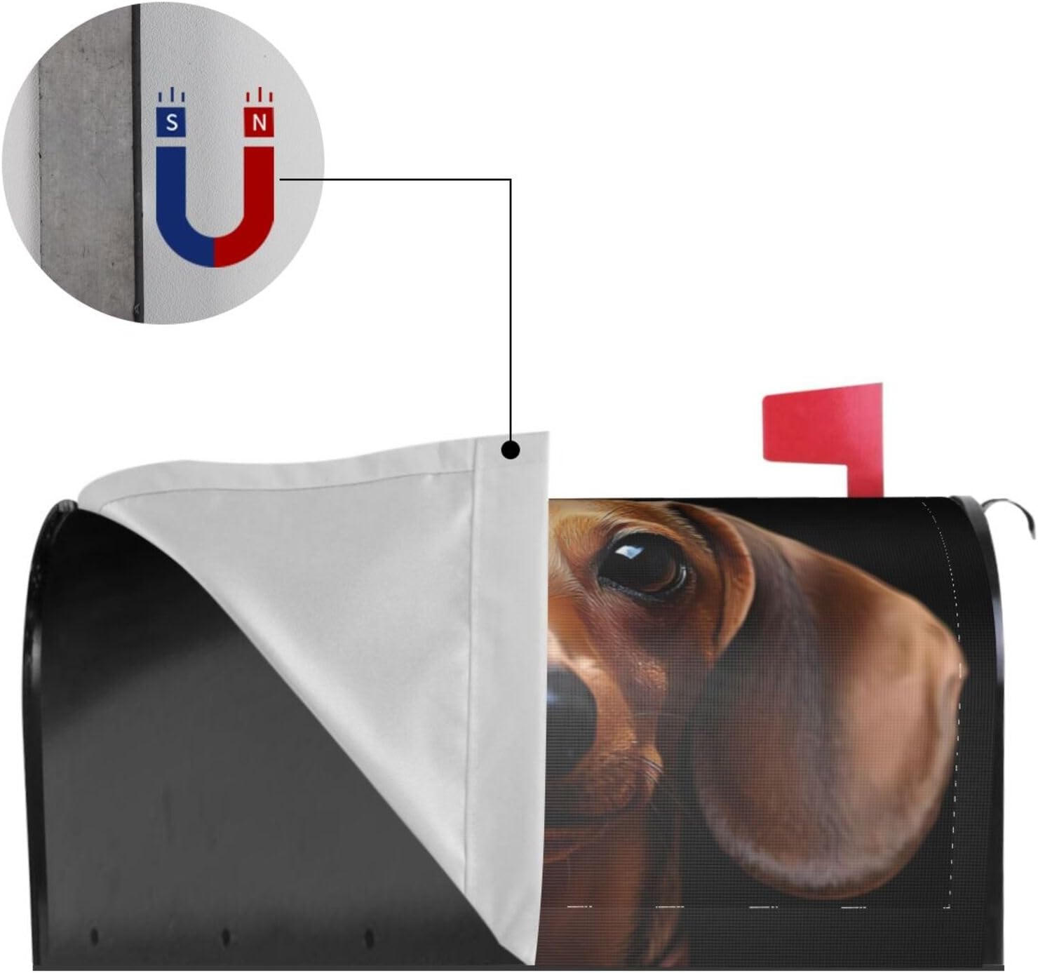 Dachshund Dog Waterproof Mailbox Cover – Oxford Fabric Mailbox Protector with Magnetic Strips, Easy Install, Outdoor Weather Protection
