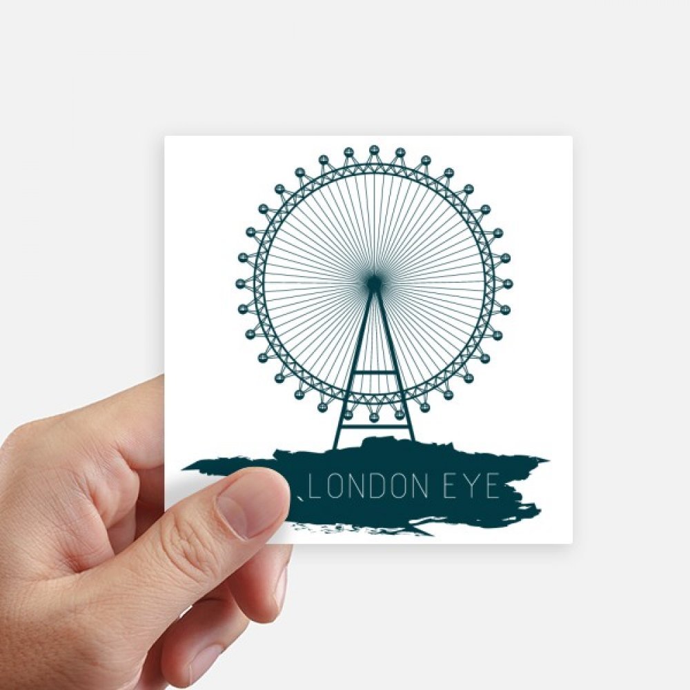Sticker Londres carré 10cm lot de 8 autocollants imperméables pour valise et PC