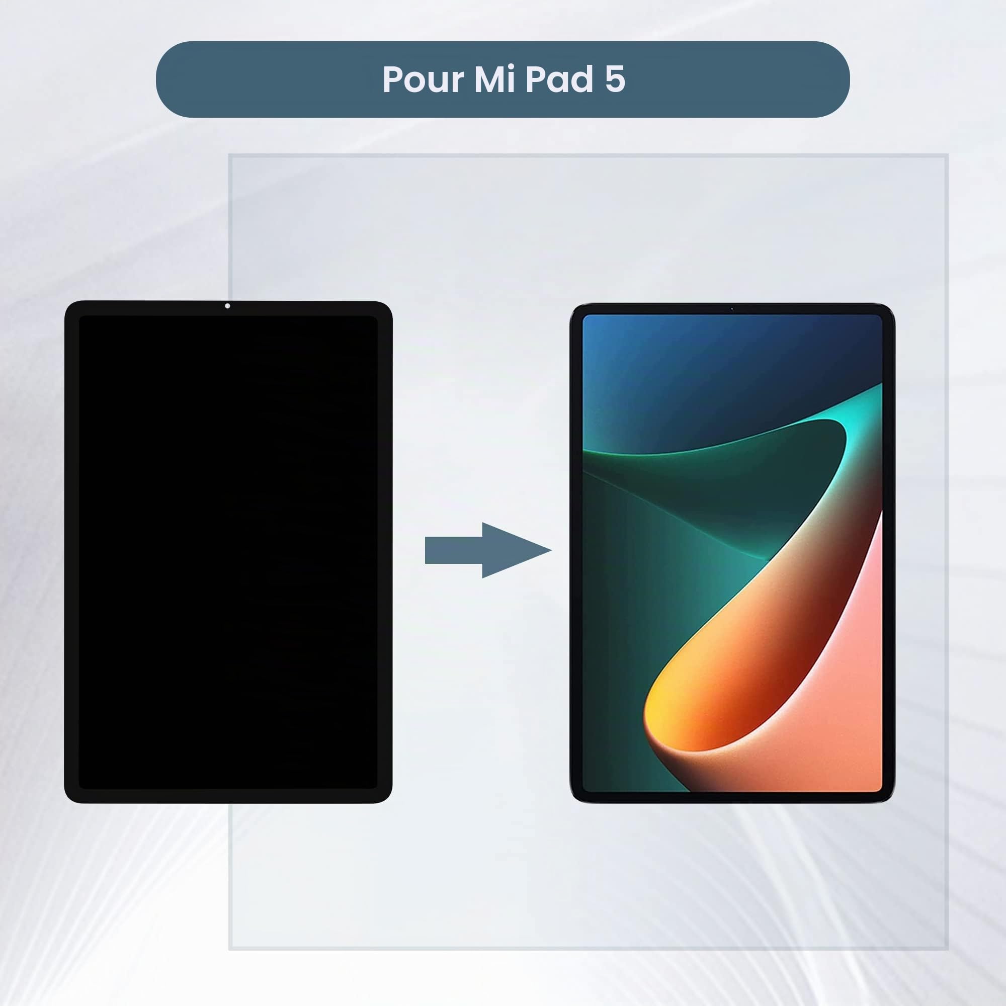 Écran tactile de rechange Amoled compatible avec Xiaomi Pad 5, Pad 5 Pro 21051182G 21051182C Écran tactile LCD assemblé avec outils