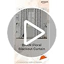 Image of BFAM Floral Print 100% Blackout Curtain with Black Linning at Back, Floral Print Curtains for Living Room /Bedroom Thermal Insulated Energey Saving Blossom Curtain, Pack of 1 Curtain