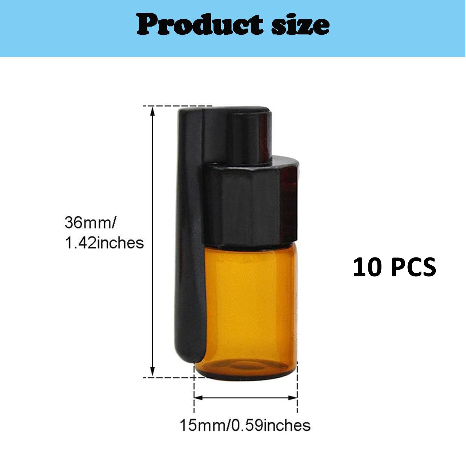 10 Pièces Mini Bouteilles D'Épices en Poudre avec 1 Mini Entonnoir, Outil pour Poudre D'Épices, Adapté pour L'extérieur, Le Camping et les Voyages. (3.6 ml)