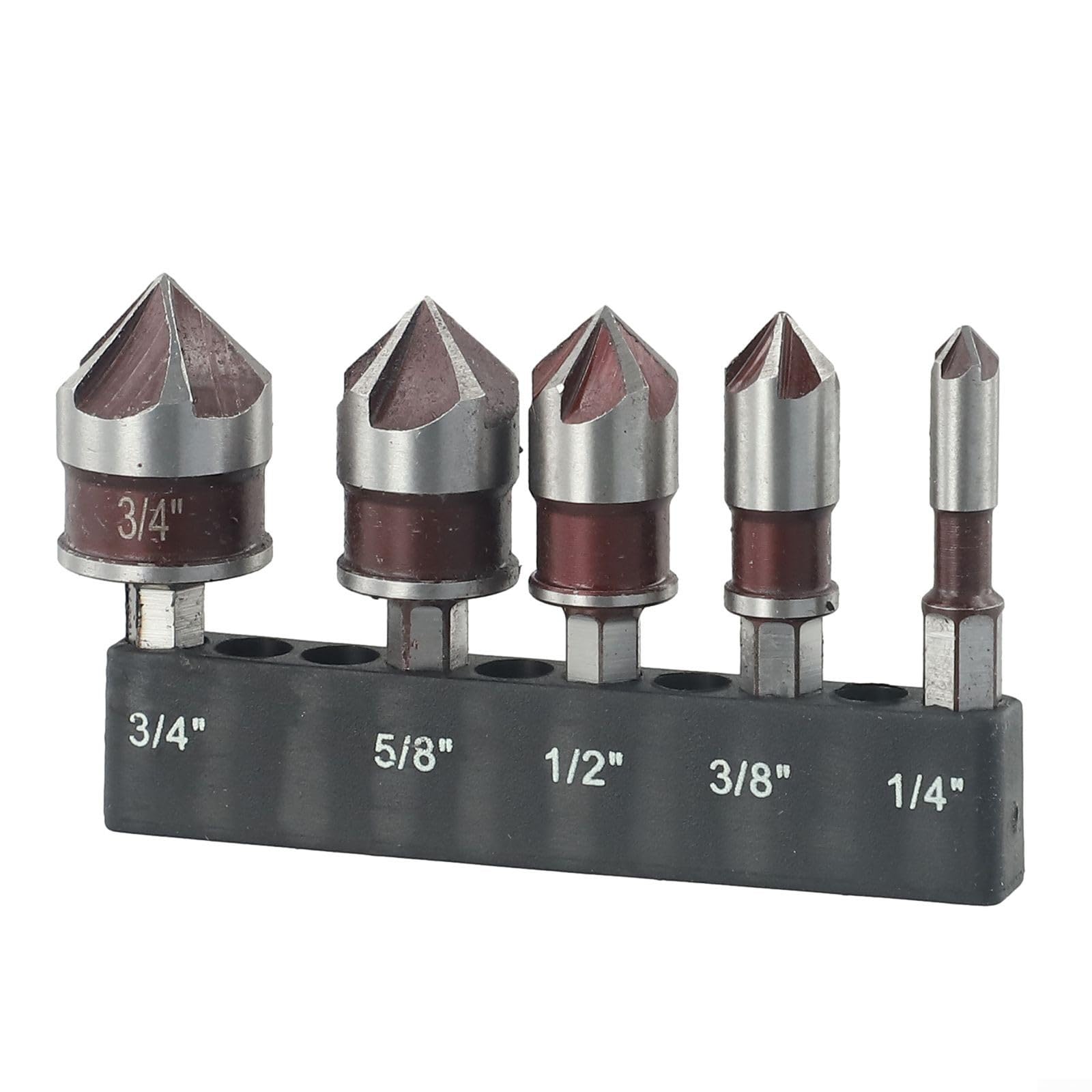 VALYRIANTOOL Cobalt Countersink Drill Bits Set(5PCS), M35 HSSCO 82 Degree 5 Flutes,1/4 Inch Quick Change Hex Shank For Stainless Steel, Metal, Wood - View #8