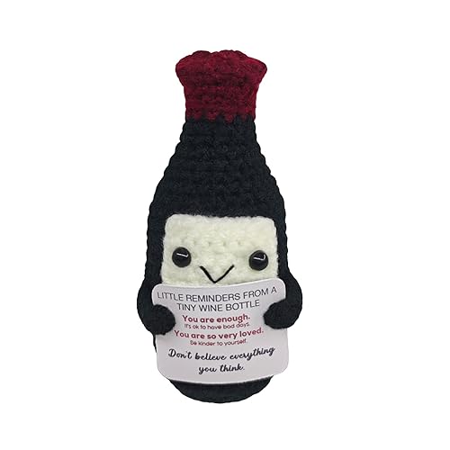 Emotional Support Crochet Gifts,Wine Accessories,Birthday Gift for Wine Lovers,Winee Party
