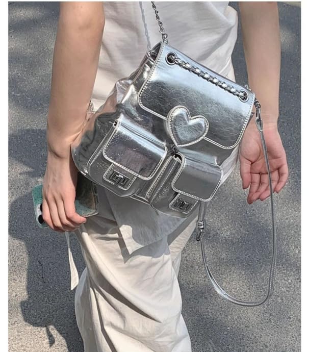 Image of MIAC Fashion Design Backpack Purse for Women, PU Leather Back pack, Chain Backpack a Variety of Back, Ladies Convertible Hangbag, Shoulder Bag,Best Gift for Girls.