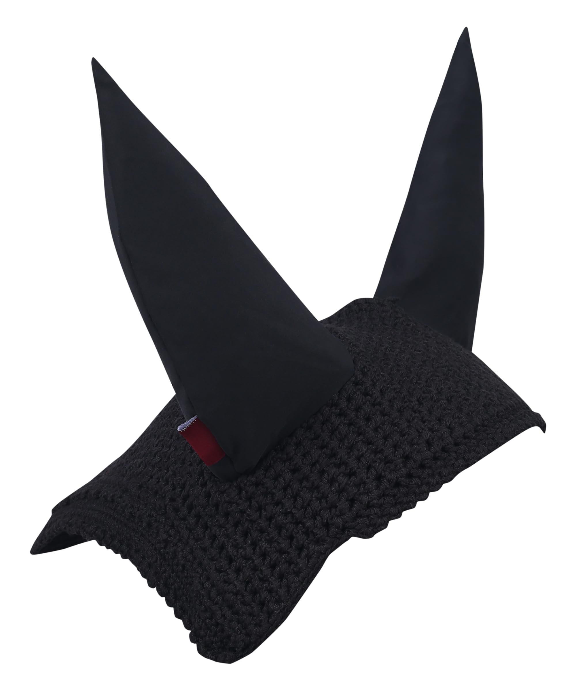 Void Crochet - Gorro para orejas de caballo, protección contra moscas de resistencia prominente, paquete de 1 unidad (grande: (horizontal) A: 34 cm, (vertical) B: 42 cm, negro)