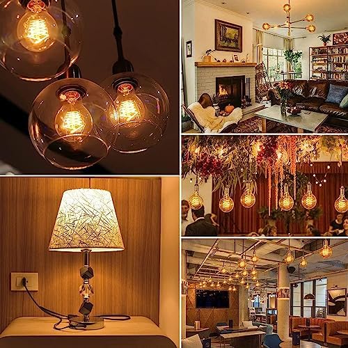 Edison Vintage Żarówka E27, E27 LED Vintage Ściemnialna 4 W Retro Lampa LED Ciepła Biel 2200K Edison Żarówka E27 Vintage Idealna do nostalgii i oświetlenia retro w Home Cafe Bar - 3 sztuki (G80 SLX)