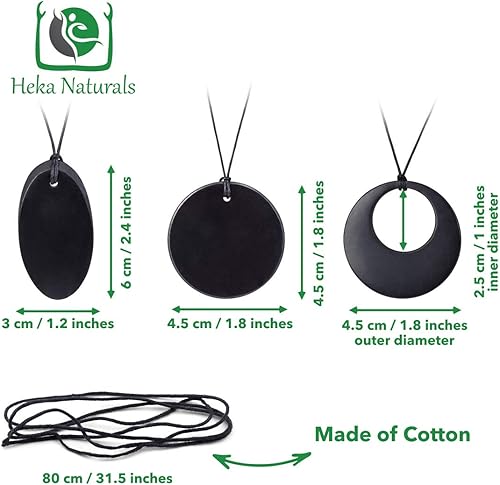 Vista 2 de Heka Naturals Shungite Crystal Necklace Pendants Set Healing Crystals & Chakra Necklace - Gemstone Jewelry for Men & Women - Spiritual and Joyous