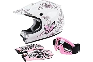 Motocross Helmet, Dirt Bike Helmet, YOUTH SNOWMOBILE HELMET, ATV Helmet, Cute Butterfly...
