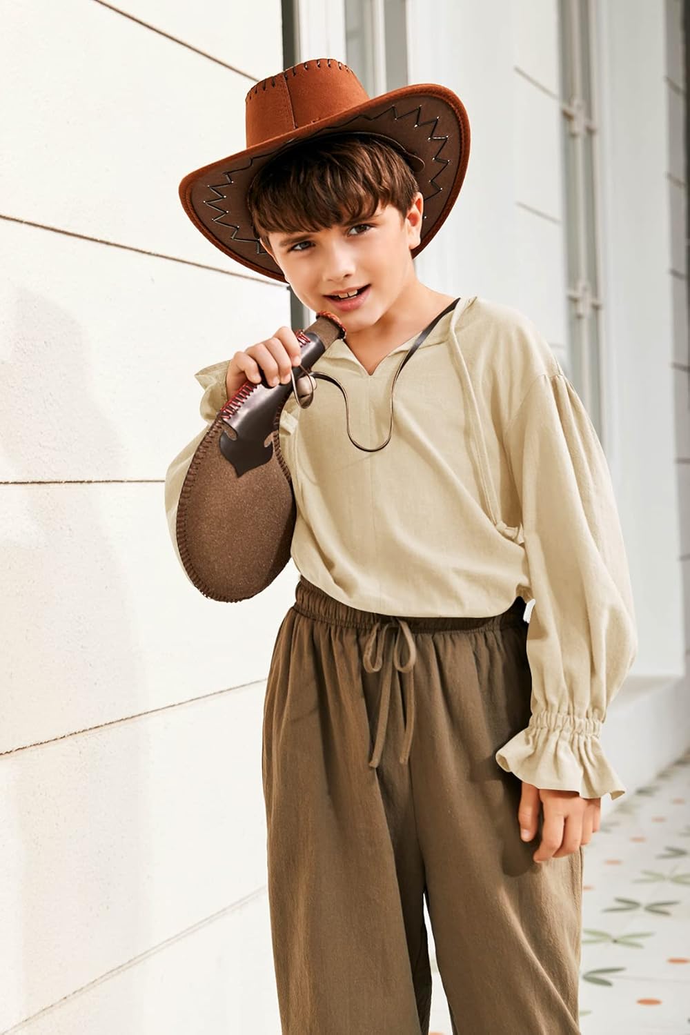 Bbalizko Boys Medieval Pirate Costume Shirt Kids Medieval Renaissance Ruffled Long Sleeve Halloween Scottish Jacobite Tops - Image 2