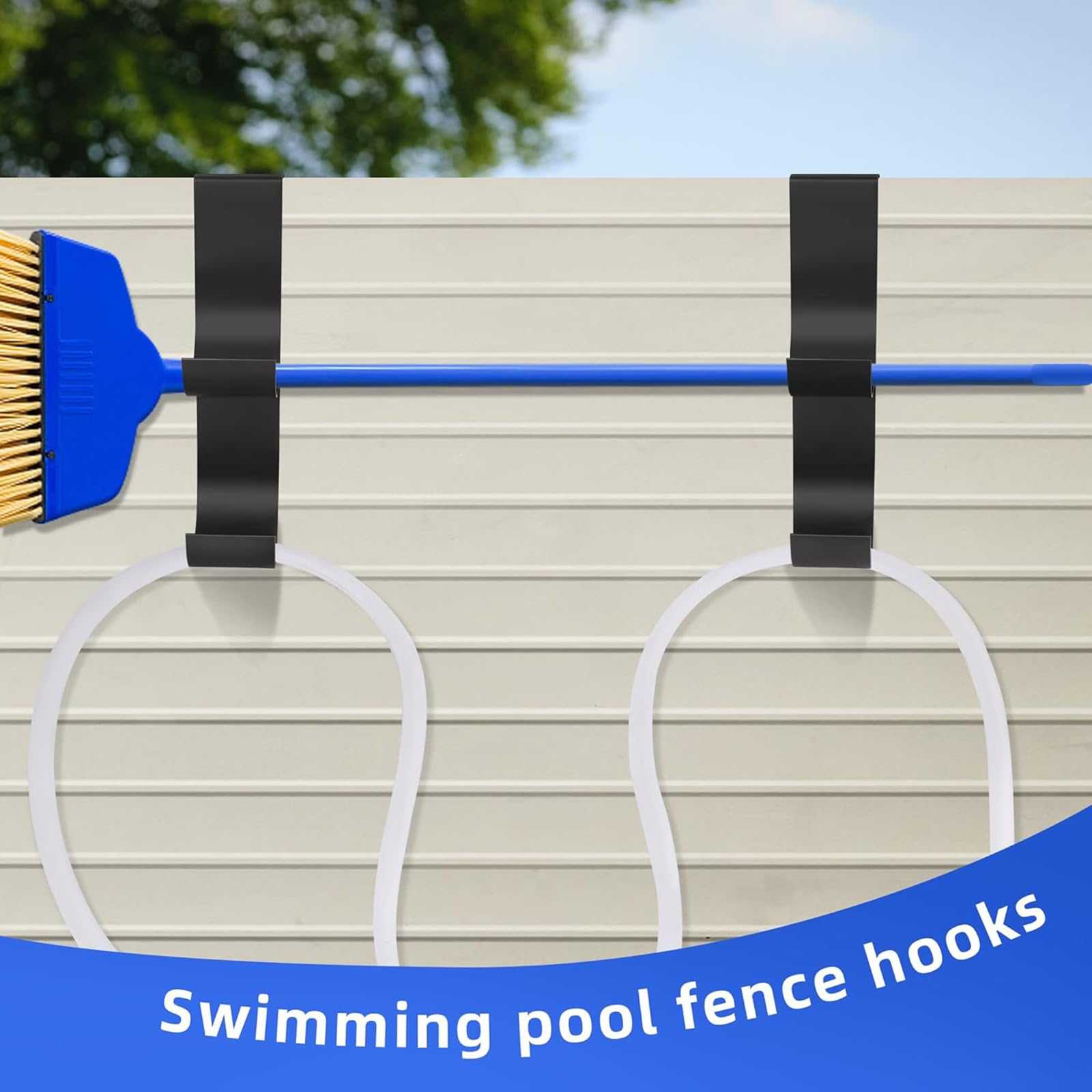Crochets solides en acier au carbone pour organiser les outils et accessoires de piscine en plein air