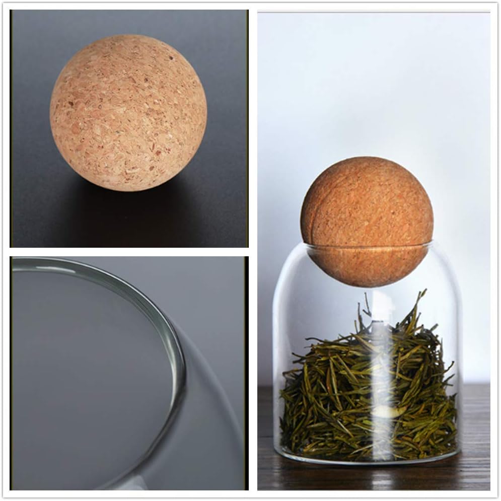 Glass Jar with Wood Lid Ball Jar Small Food Storage Container Clear Candy Jars Canister Sugar Coffee Tea Beans Spice Salt Storage 2 PSC 500 ML