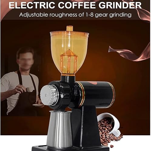 Miniatura 2 de Molinillo de café pequeño, molinillo de café eléctrico, molinillo de acero inoxidable, molienda rápida en 5 segundos, 8 niveles de ajuste de