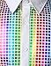 JOGAL Men's 70s Costume Rainbow Sequins Disco Party Dress Short Sleeve Button Down Shirts (White Multicolour, XX-Large)