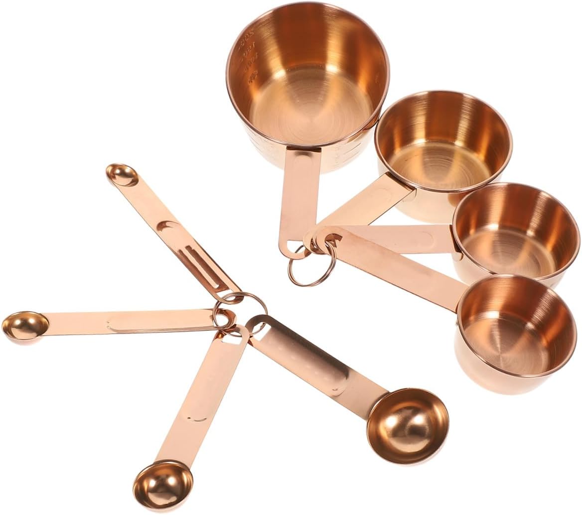 Portable Stainless Steel Measuring Cups and Spoons Set with Accurate Measurements for Baking Cooking Easy to Clean and Store Lightweight Design