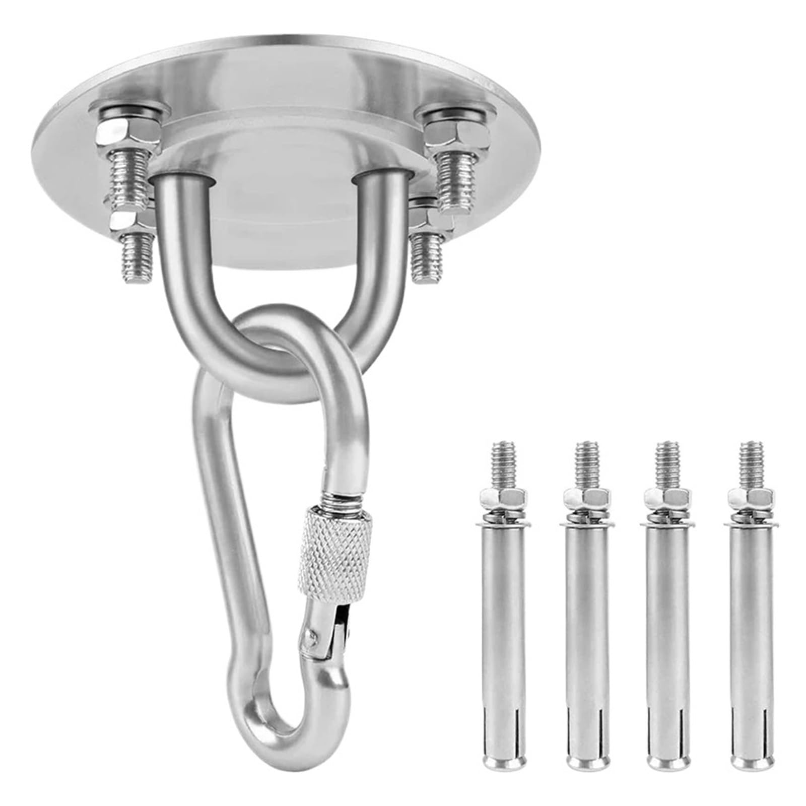 soporte hamaca Soporte de suspensión acero inoxidable 304, gancho techo for montaje en hamaca, colgador anclaje for entrenamiento gimnasia, Kit colgante aéreo, fijo para Columpio, Toldos y Yoga