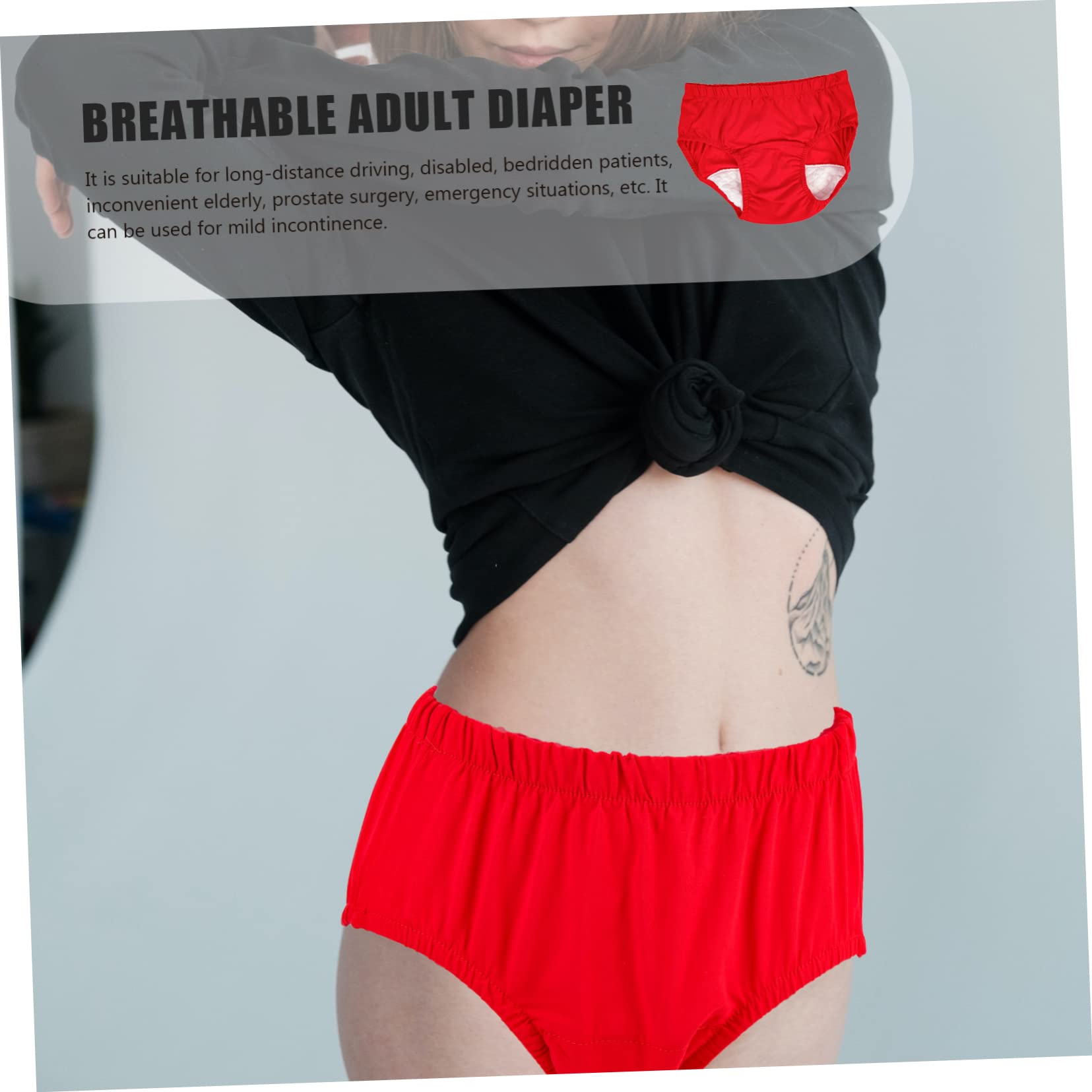 minkissy 4 Uds Bragas Urinarias Para Personas Mayores Discapacitadas Accesorios Aire Pantalones Convenientes Rojos