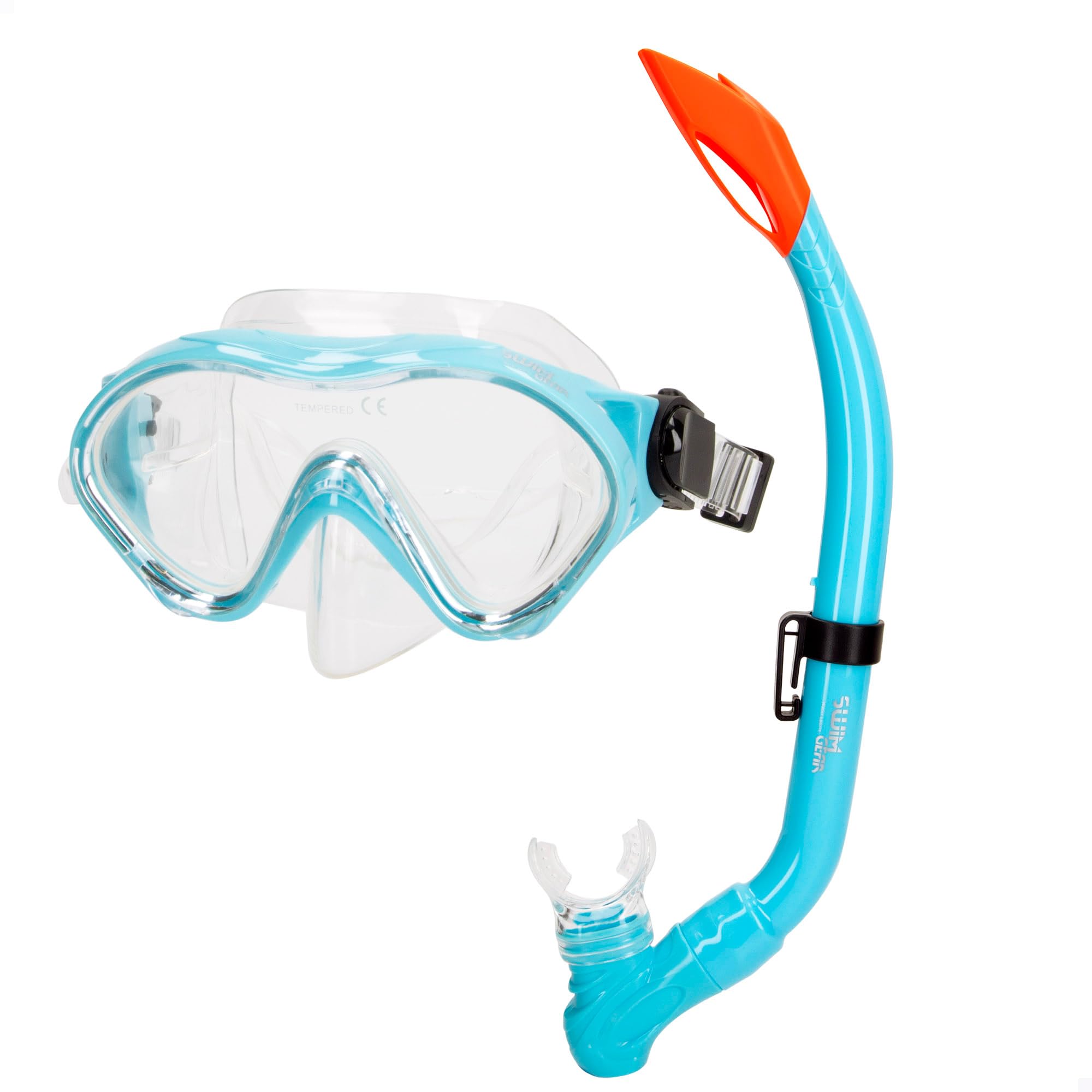 AKTIVE Aqua Sport Gafas de Buceo con Tubo niños, Sello Silicona, Látex Free, Lentes de Cristal Templado, Fácil Ajuste, Ángulo de visión 150º, Hipoalergénico, +​7 años (54250)