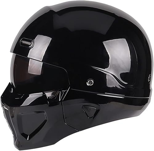 Miniatura 2 de Casco de cara abierta de cara completa, cascos modulares para motocicleta, unisex, para adultos, Street Bike Cruiser Scooter Scooter aprobado por