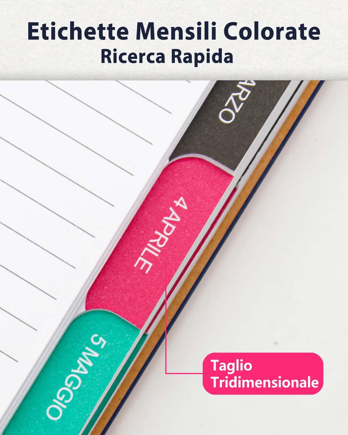 HW CASA Agenda 2025 Giornaliera,Formato A5,200 Pagine,Copertina Rigida in Pelle Scamosciata in PU,Passante per Penna e Elastico,con Pagina Singola ed Etichette Mensili Colorate e Piano Mensile,Blu