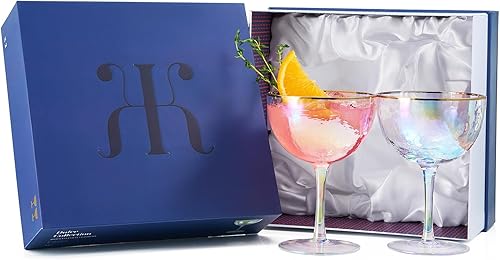 Miniatura 7 de Festive - Juego de 2 copas de champán martilladas iridiscentes con borde dorado, 8 copas de champán coloridas de 5 onzas, aniversarios, regalo de