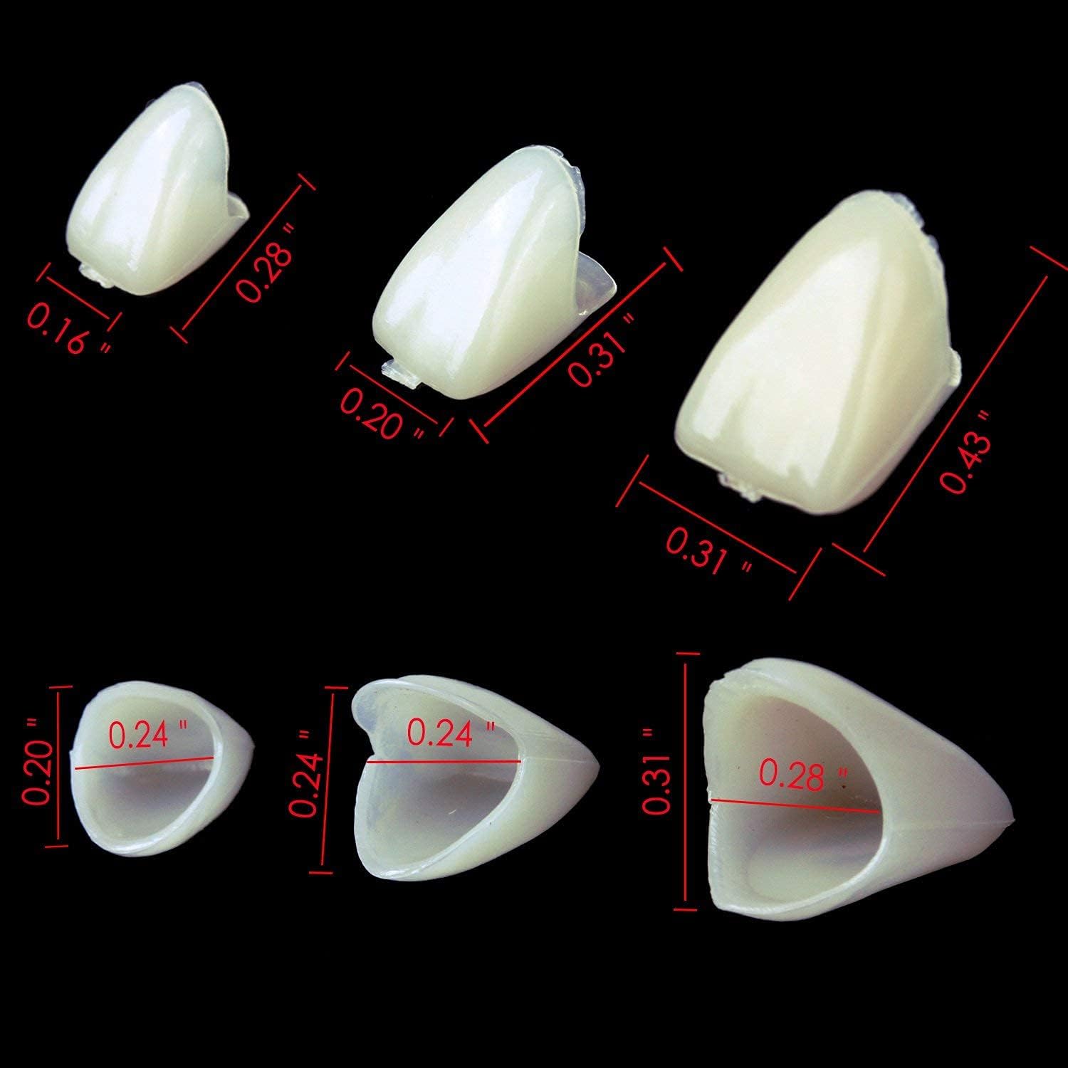 AZDENT Dental Temporary Crown Veneers Materials for Anterior Front Teeth 3 Sizes Mixed for Lateral Incisor,Central Incisor : Beauty & Personal Care