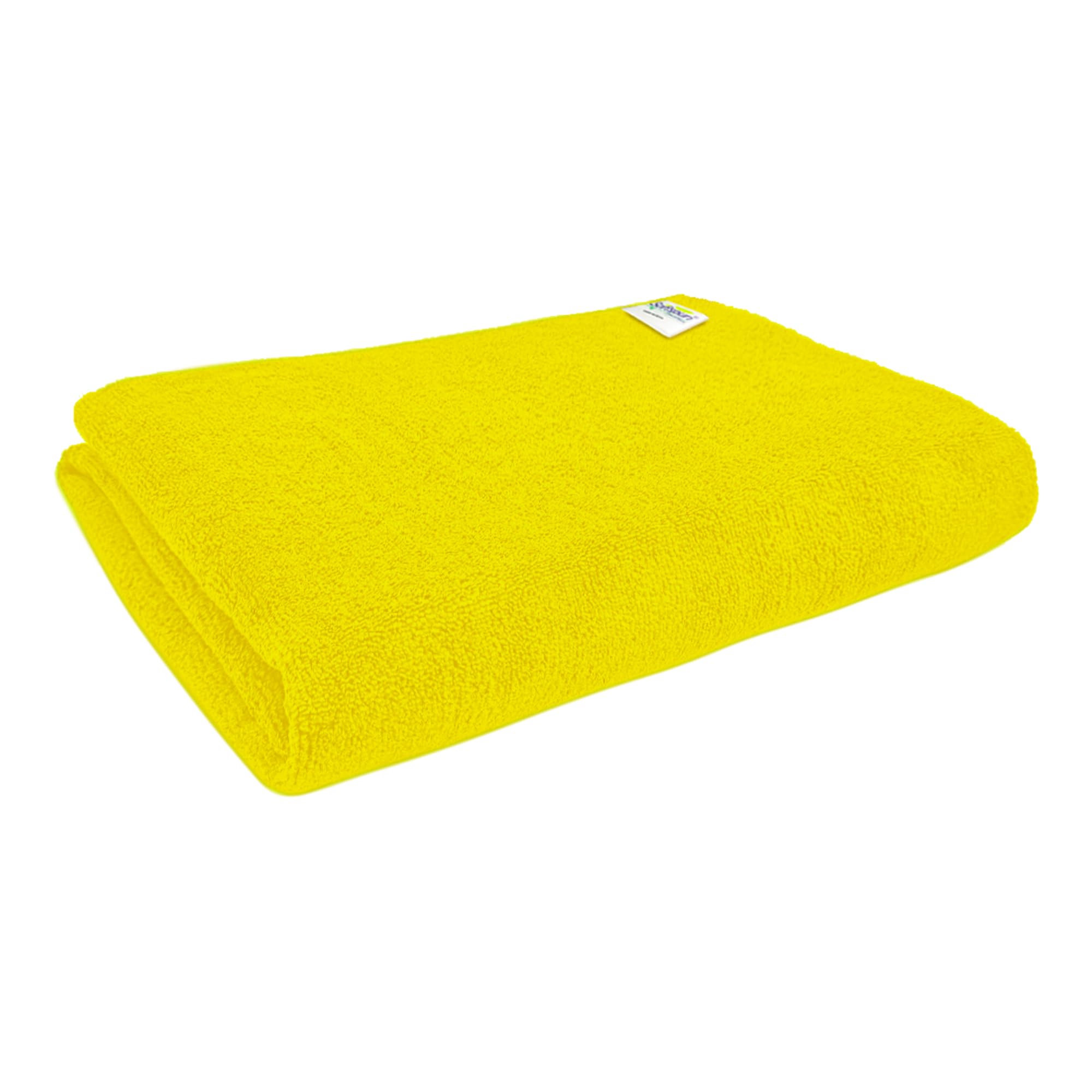 SOFTSPUN Microfiber Hair & Face Care Bath Towel 1pc 70x140cm 340 GSM Yellow Ultra Absorbent Super Soft & Comfortable Quick Drying for Men & Women Daily Use Pack of 1 Extra Large Size Unisex.
