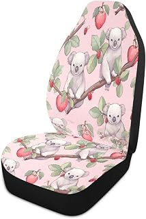 Blueangle 1 PCS Small Koala Strawberries Car Seat Covers, Breathable Car Bucket Front Seats Protector Cushions Universal fit for SUV Sedan Truck Van（167）