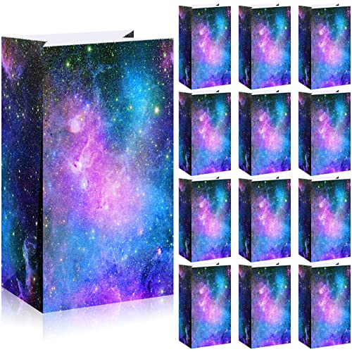 Containlol 28 Pack Space Galaxy Party Favor Gift Bags for Kids Outer Space Theme Goodie Bags Solar System Planet Paper Treat Bag for Birthday Baby Shower Party Supplies Decorations