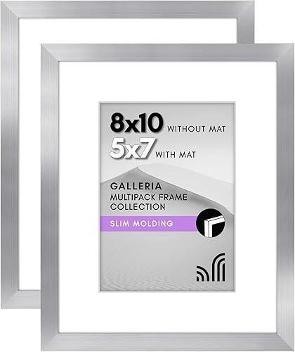 Vista 700 de Americanflat Portarretratos de 8 x 12 pulgadas con plexiglás pulido, juego de 2 portarretratos de 6 x 8 pulgadas con paspartú o para fotos de 8 x 12