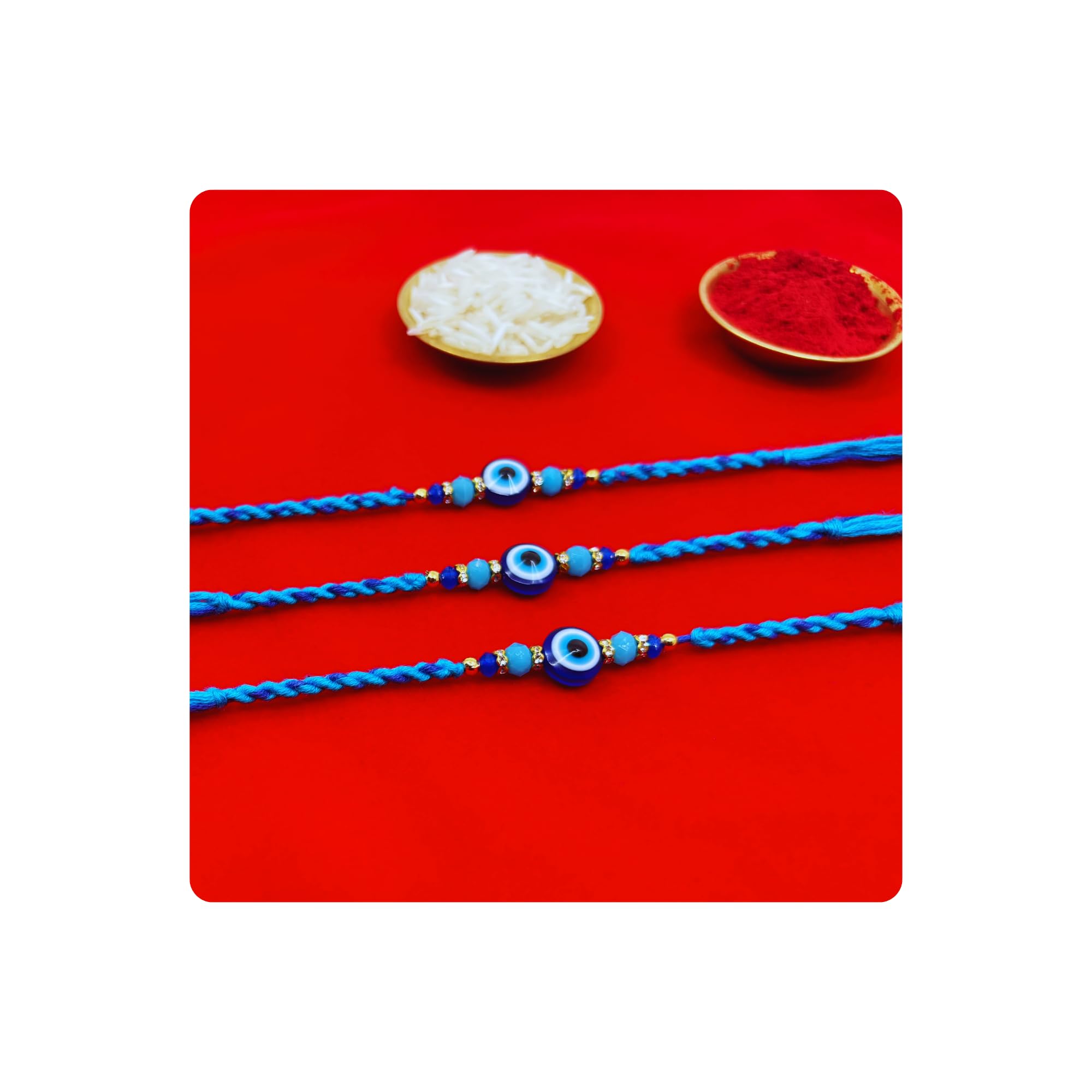 DIVE DECOR Evil Eye Rakhi for Brother Combo-Set of 3 | Hand Made Thread Premuim Rakhi with Roli Chawal, Potli | Rakshanbandhan Rakhi for Bhaiya | Evil eye Rakhi (B0D8B9F949) Amazon Price History, Amazon Price Tracker