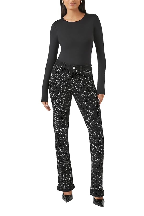 Forever 21 Fitted Long-Sleeve Bodysuit Black Medium by Forever 21 - Image 4