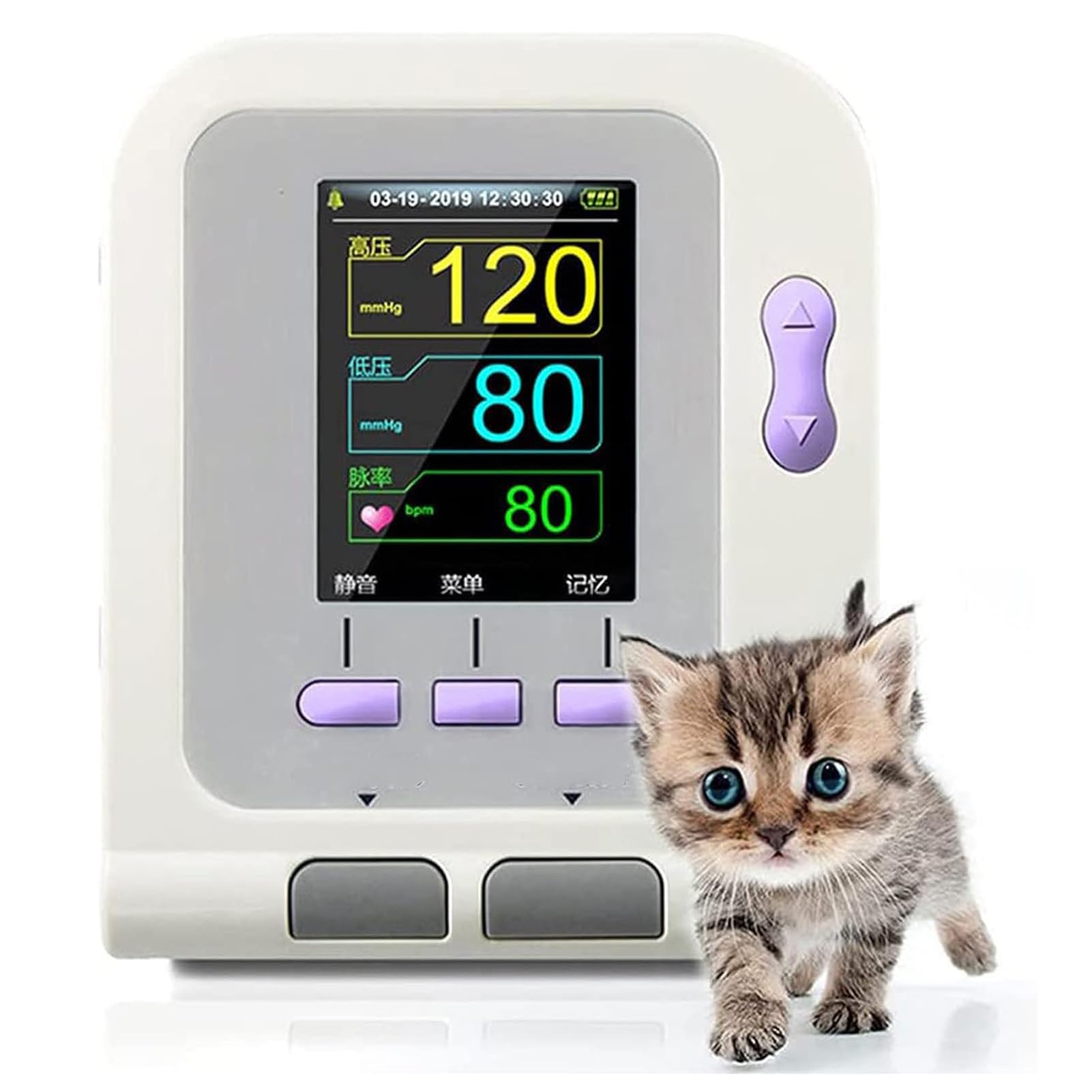 Weterynaryjny elektroniczny sphygmomanom, cyfrowy weterynaryjny ciśnieniomierz, stacjonarny sprzęt weterynaryjny z 3 mankietami, miernik tętna dla psów, kotów, zwierząt domowych