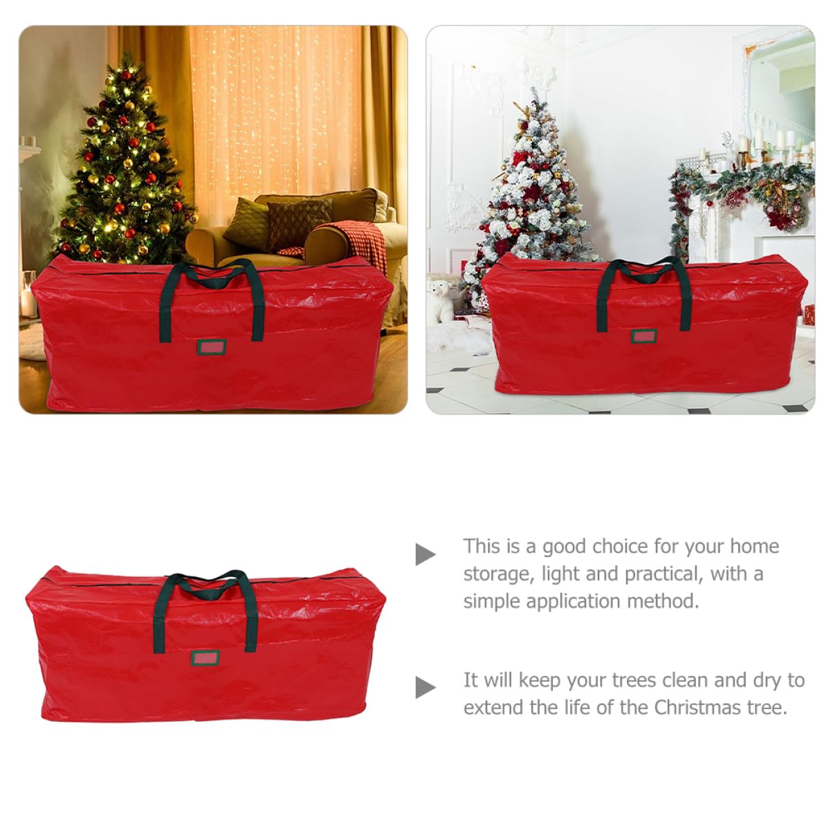 FONDOTIN Large Capacity Xmas Tree Storage Bag with Handles Practical Christmas Tree Carrier for and Storage for Holiday Decor and Seasonal Items